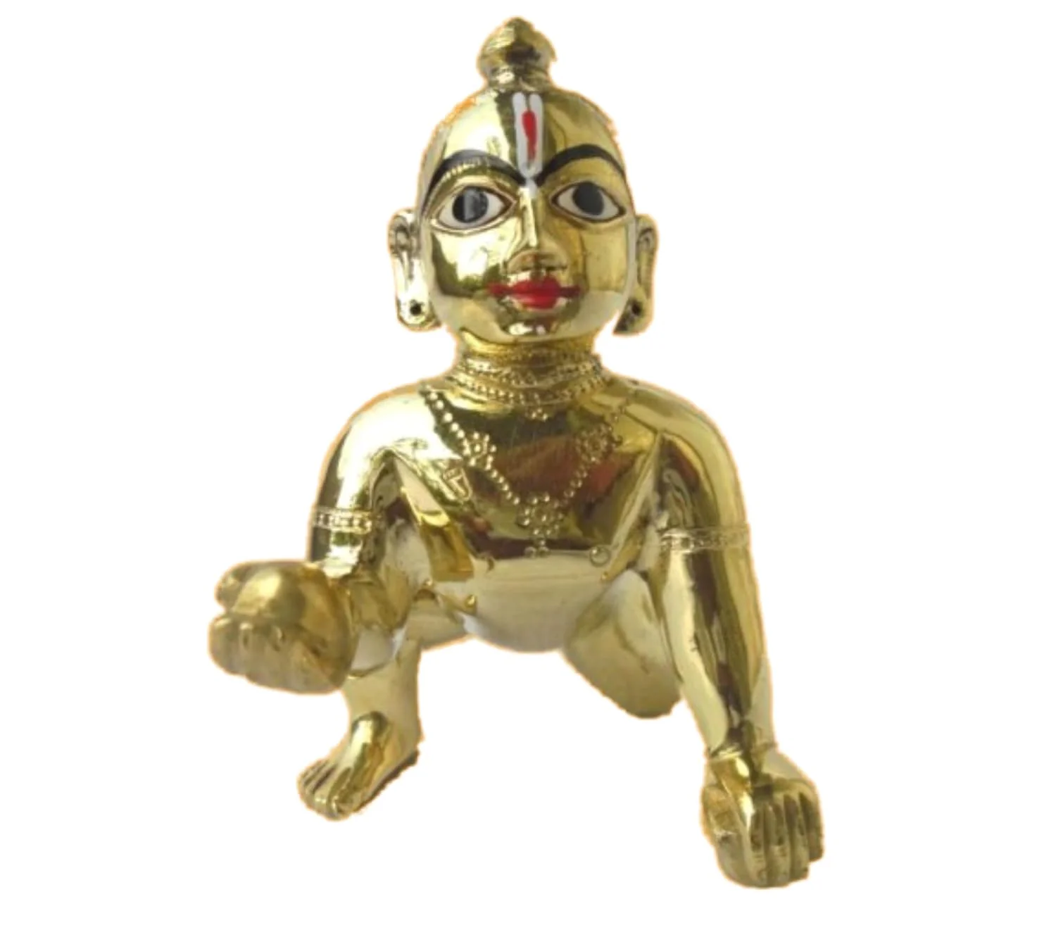 Laddu Gopal Idol, Bal Gopal, Thakur Ji Murti, Brass, Gold, Idol - Size No.10, Antique Look, Religious, Decorative, Beautiful Laddoo Gopal Ji, All Occasion