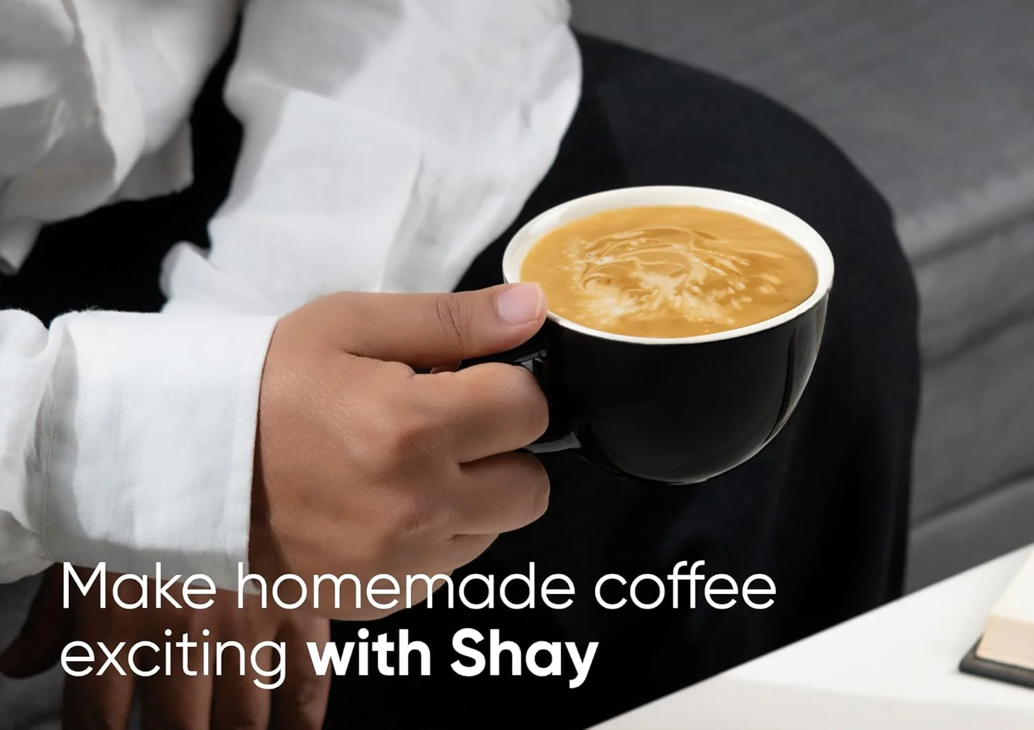 Large Ceramic Coffee Cup Set Of 2 - Black, 300ml Each | Cappuccino Cup With Glossy Finish - Large Ceramic Coffee Cup | Premium Stoneware Coffee Cup - Microwave Safe - Image 5