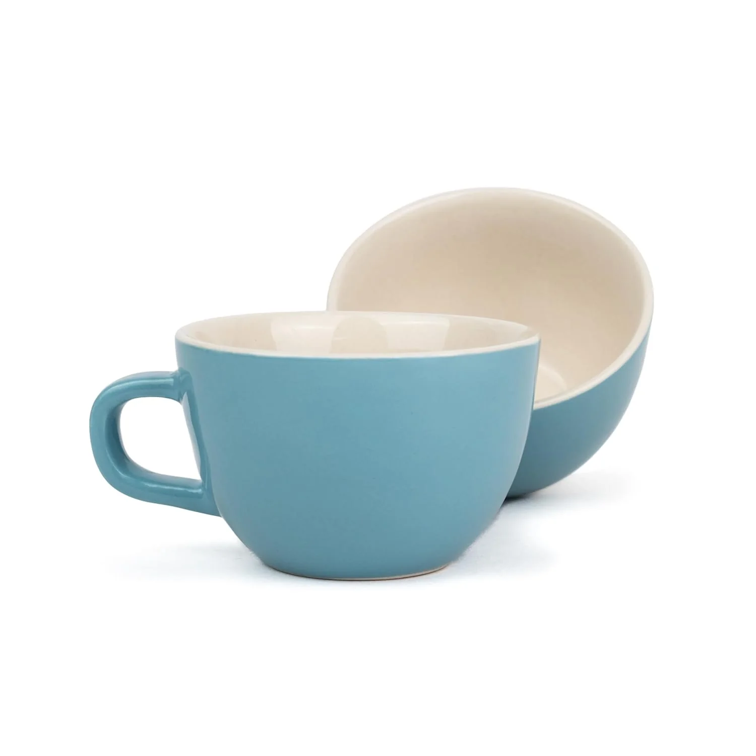 Large Ceramic Coffee Cup Set Of 2 - Blue, 300ml Each | Cappuccino Cup With Glossy Finish - Large Ceramic Coffee Cup | Premium Stoneware Coffee Cup - Microwave Safe - Image 2