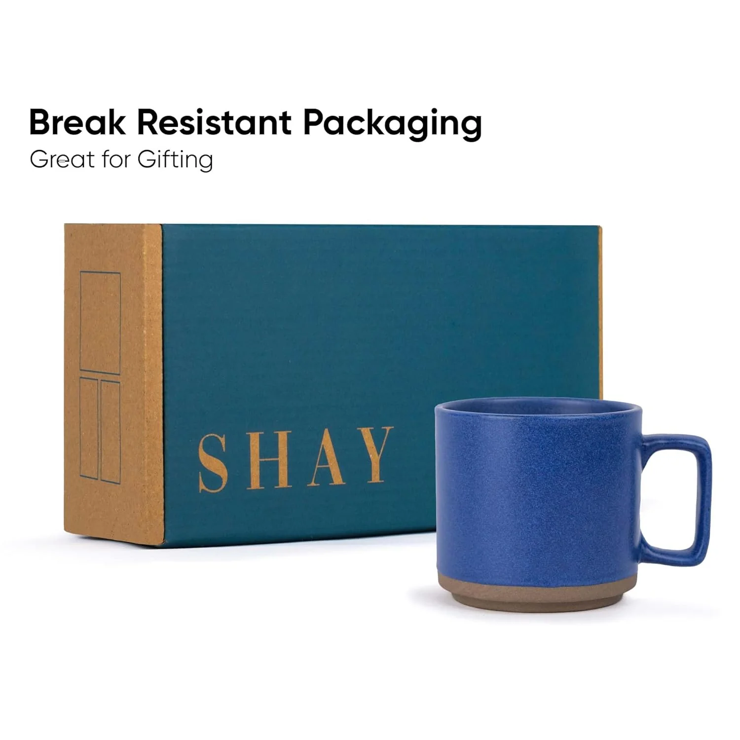 Large Ceramic Coffee Mug Set Of 2 - Blue, 350ml Each | Ceramic Japandi Mug, Tea Mug With Matte Finish - Mug For Coffee | Ceramic Coffee Mug - Microwave Safe & Dishwasher Safe - Image 6