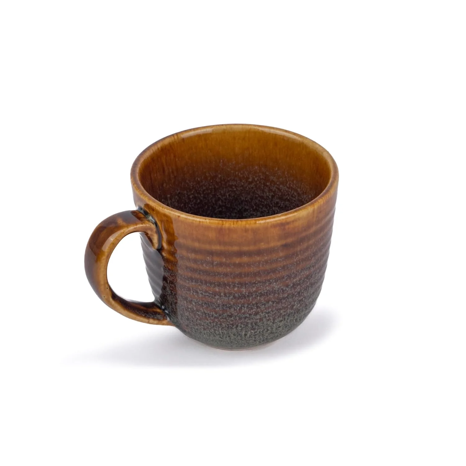 Large Ceramic Coffee Mug Set Of 2 - Brown, 400ml Each | Ceramic Ribbed Mug With Glossy Finish - Mug For Coffee | Ceramic Coffee Mug - Coffee Cup | Microwave Safe & Dishwasher Safe - Image 3