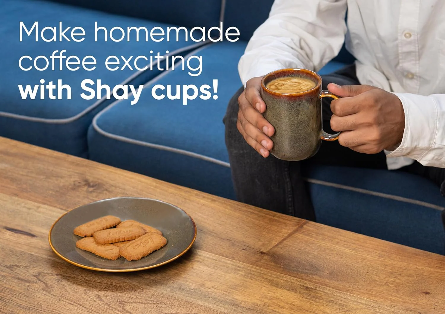 Large Ceramic Coffee Mug Set Of 2 - Brown Reactive, 400ml Each | Ceramic Tall Curvy Mug With Glossy Finish - Stoneware Mug For Coffee | Ceramic Coffee Mug - Microwave Safe & Dishwasher Safe - Image 5