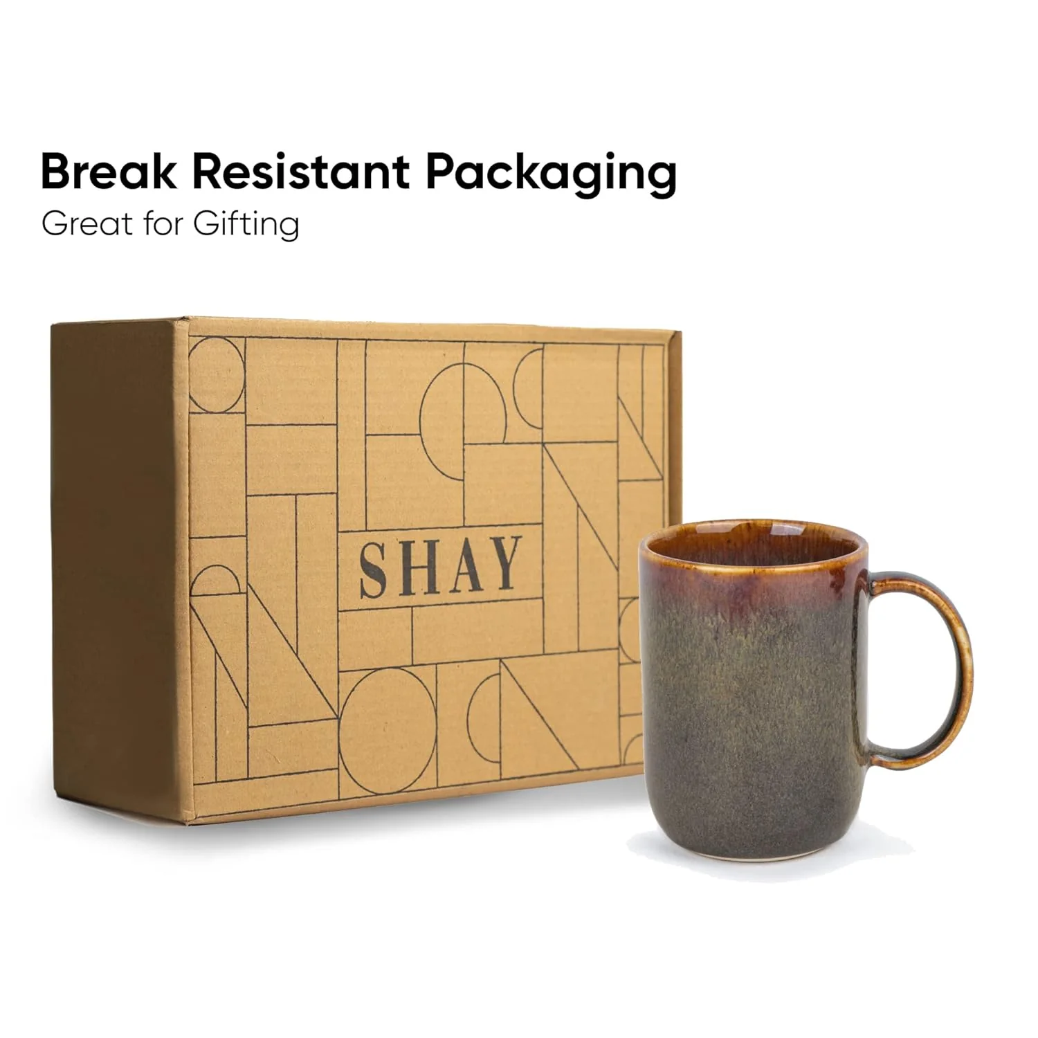 Large Ceramic Coffee Mug Set Of 2 - Brown Reactive, 400ml Each | Ceramic Tall Curvy Mug With Glossy Finish - Stoneware Mug For Coffee | Ceramic Coffee Mug - Microwave Safe & Dishwasher Safe - Image 6
