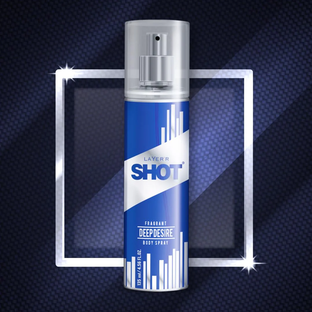 Layer'r Shot Deep Desire Deodorant Body Spray For Men 135ml 4.56 Fl.oz. | Perfect Birthday Gift For Husband - Image 2