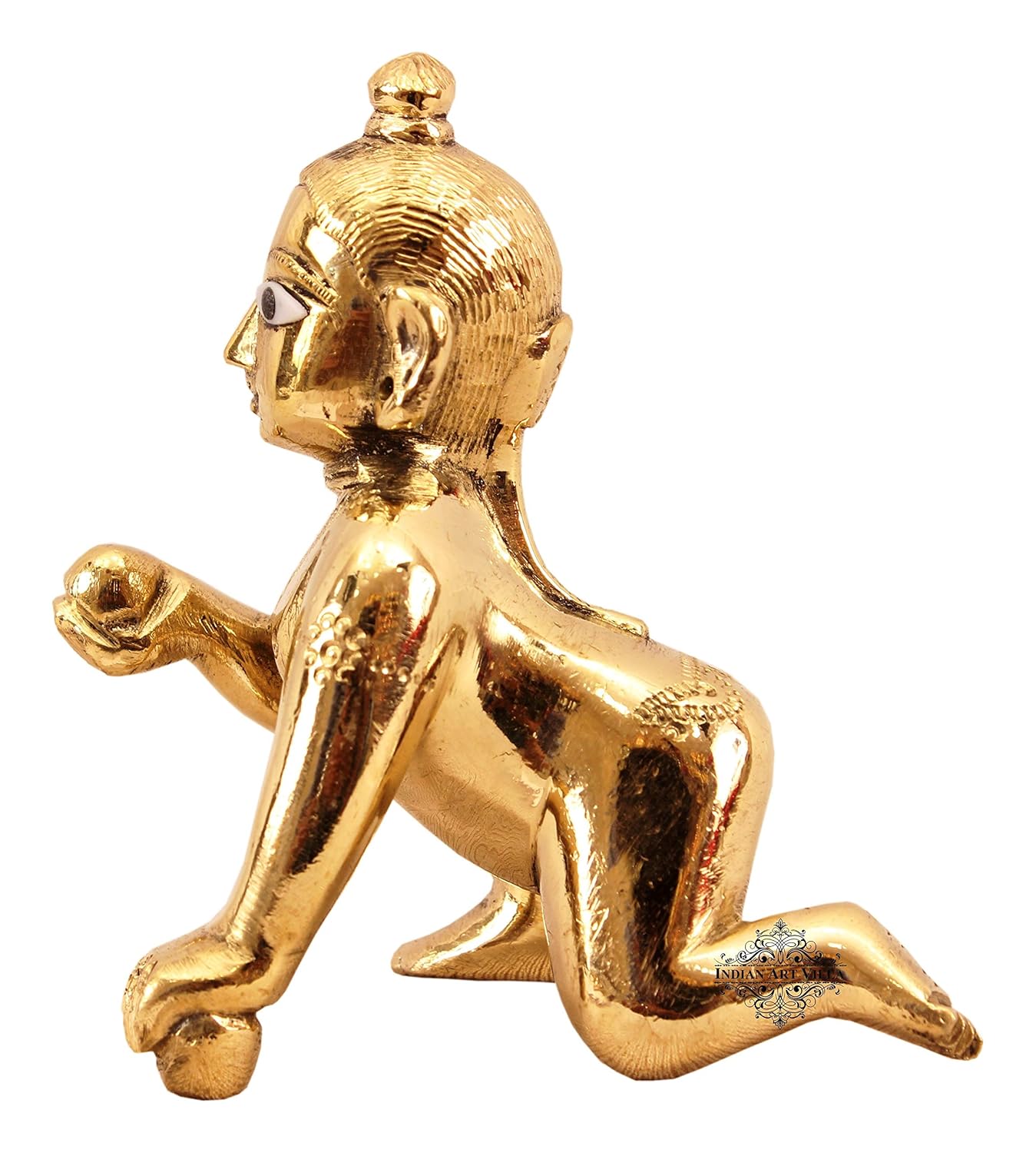 Lord Laddu Gopal Ji God Idol, Gift Item, Golden, Pure Brass Idol, All Occasion, Antique Look, Easy To Clean, Temple Poojan, Pooja Article, Occasions & Festivals Idol - Image 3