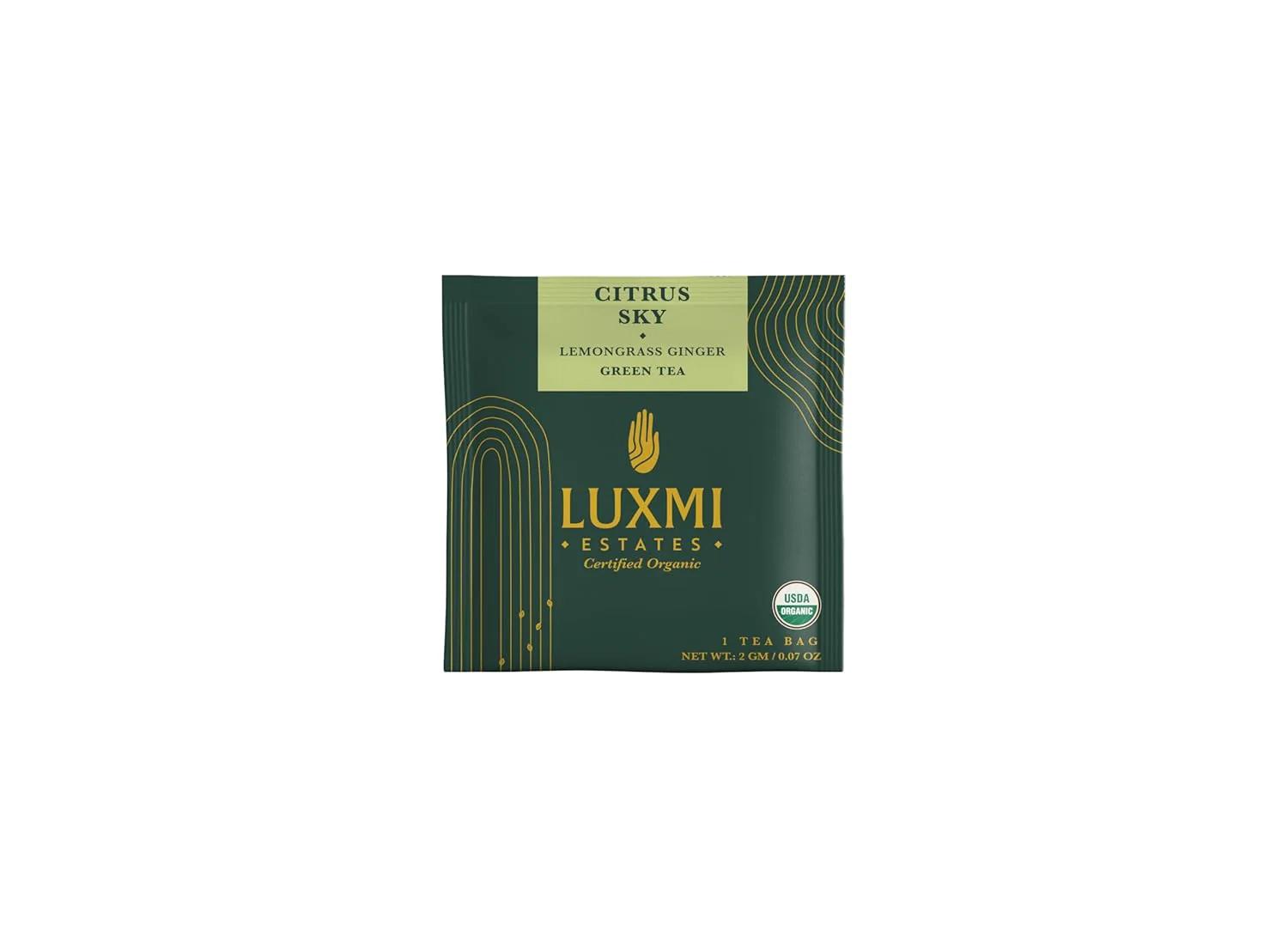Luxmi Estates Citrus Sky Lemongrass Ginger Green Tea - 30gm, 1.05 Ounce, 15 Tea Bags | USDA Certified Organic Darjeeling Green Tea - Natural Lemon Balm Tea - Calming, Supports Digestion - Image 2