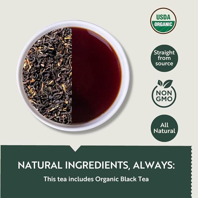 Luxmi Estates English Breakfast Black Tea Blend - 30gm, 1.05 Ounce, 15 Tea Bags | USDA Organic Certified Tea - Darjeeling & Assam Tea | Smooth, Flavorful, Robust, Caffeinated Black Tea - Image 5