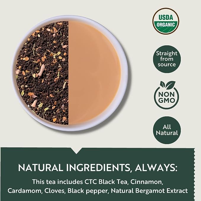 Luxmi Estates Spice Earl Grey Black Tea Blend Pack Of 2 - 100gm Tin, 3.5 Ounce Each | USDA Certified Organic Tea - Caffeinated Herbal Tea | Made With Cinnamon, Cardamom, Cloves, Black Pepper - Image 4