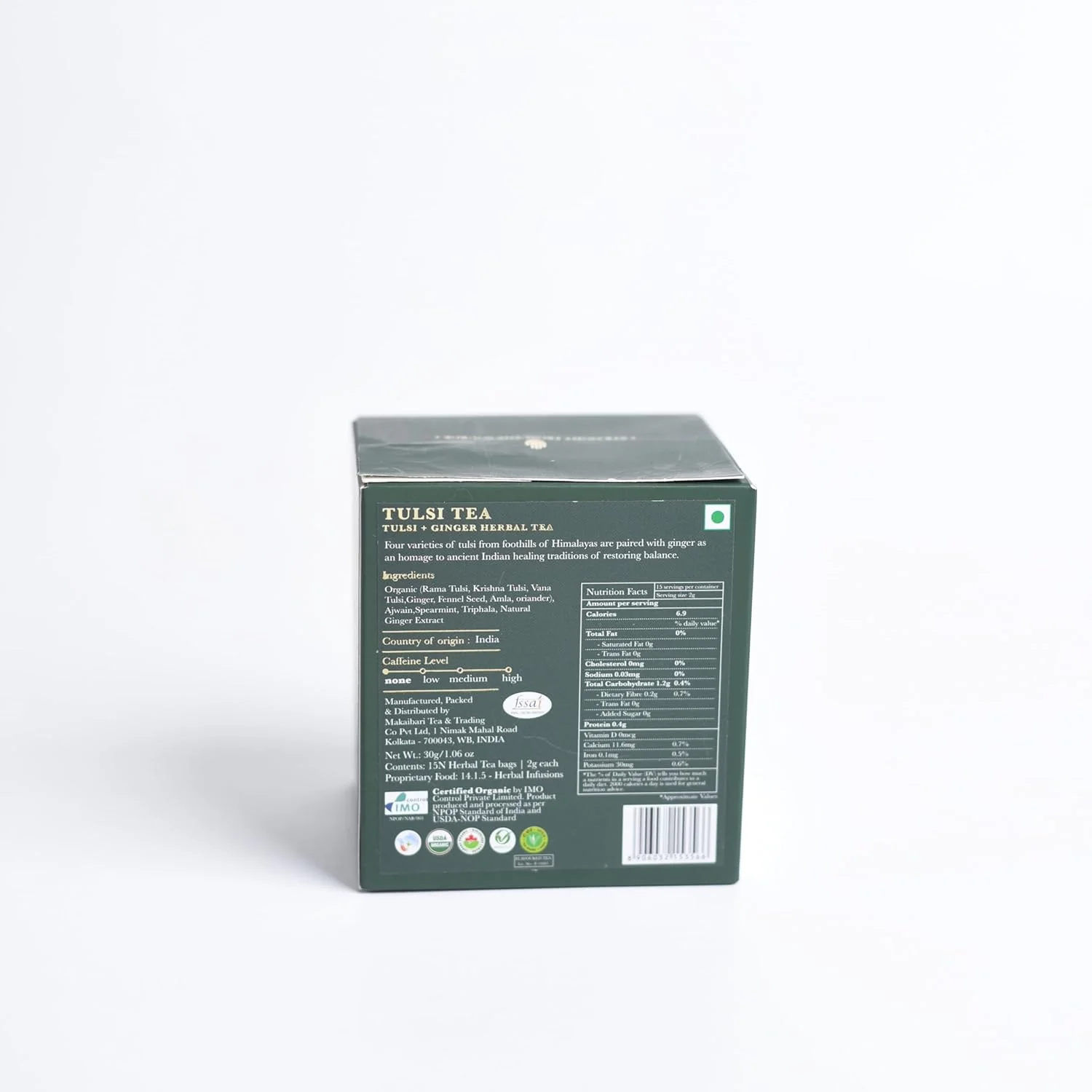 Luxmi Estates Tulsi + Ginger Herbal Tea - 30gm, 1.05 Ounce, 15 Tea Bags Each | USDA Certified Organic Tea - Caffeine Free Herbal Tea | Immune Support, Relief & Uplift Mood - Image 2
