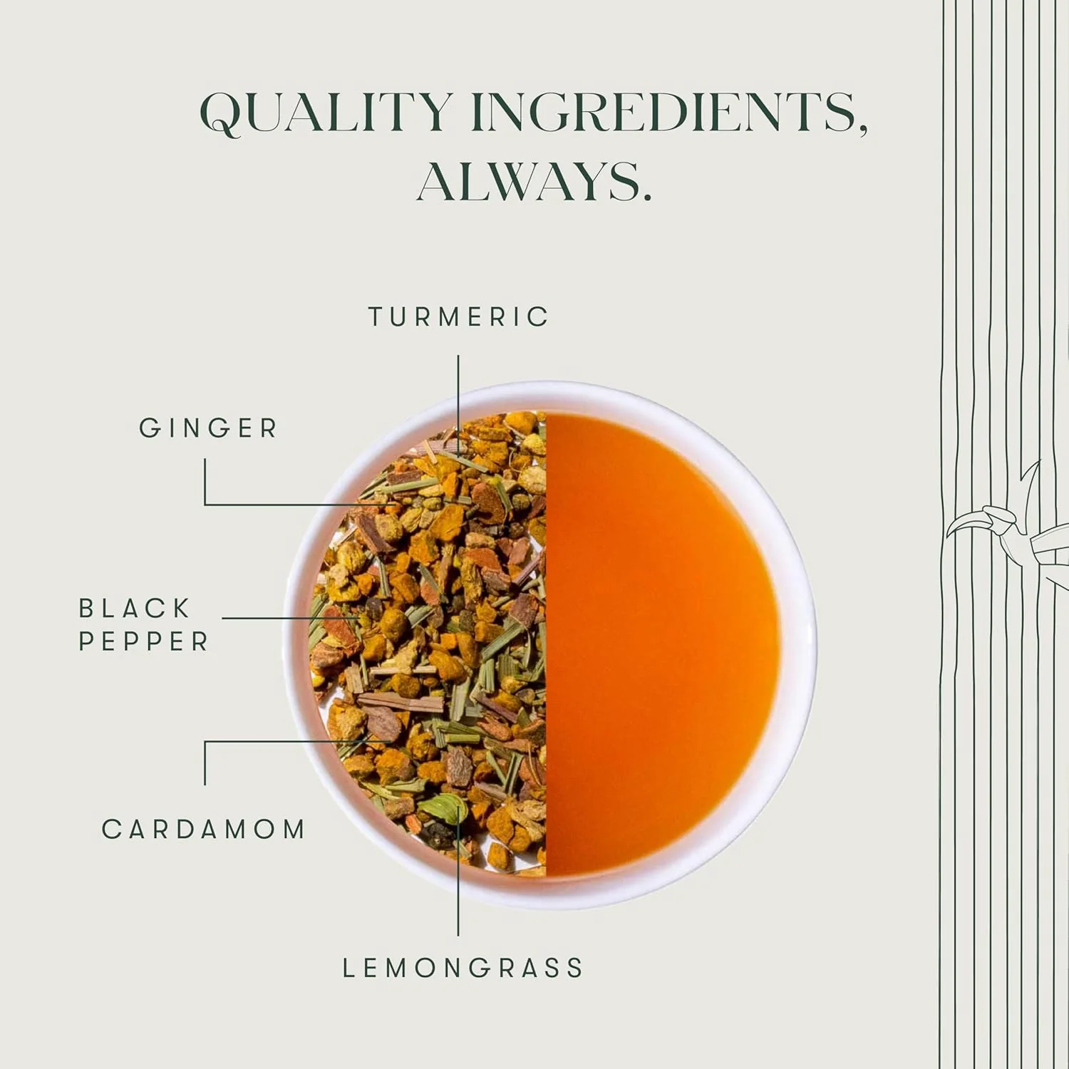 Luxmi Estates Turmeric Timeout Spice Herbal Tea - 100gm, 3.5 Ounce, 50 Cups | USDA Certified Organic Herbal Tea - Caffeine Free Herbal Tea | Made With Turmeric, Ginger, Cardamom, Black Pepper - Image 5