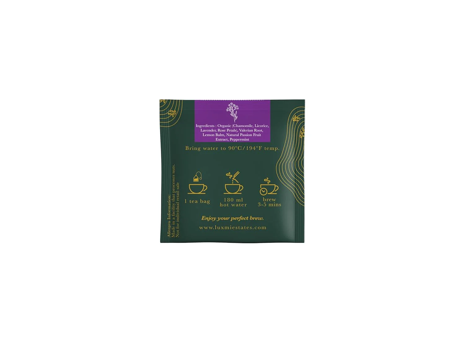 Luxmi Estates Valerian Dream Herbal Tea Pack Of 6 - 30gm, 1.05 Ounce, 15 Tea Bags Each | USDA Certified Organic Valerian Root + Chamomile Herbal Tea - Gluten Free, Caffeine Free Tea Bags - Image 4