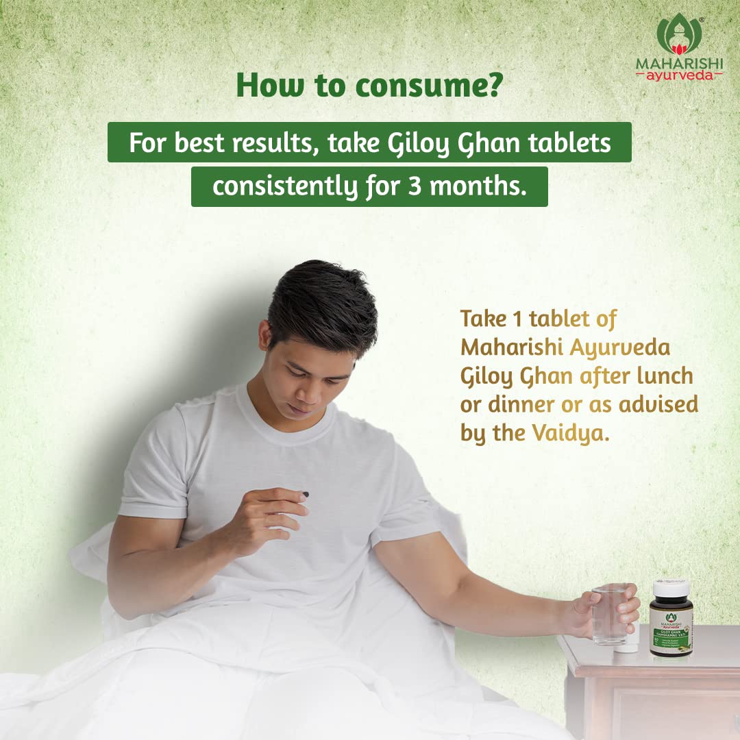 Maharishi Ayurveda Giloy Ghan Vati 100% Natural Immunity Boosting, Enhances Strength & Stamina, Fights Fatigue, Detoxifies The Body | 60 Tablets 50gm 0.1lbs Each Pack Of 2 - Image 5