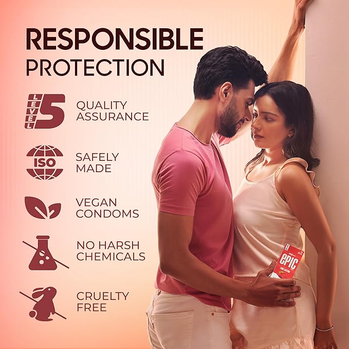 Manforce Epic Pleasure| Ultra Thin Condom | Long Lasting Pleasure | Raspberry Flavour | 10 Pcs | - Image 3