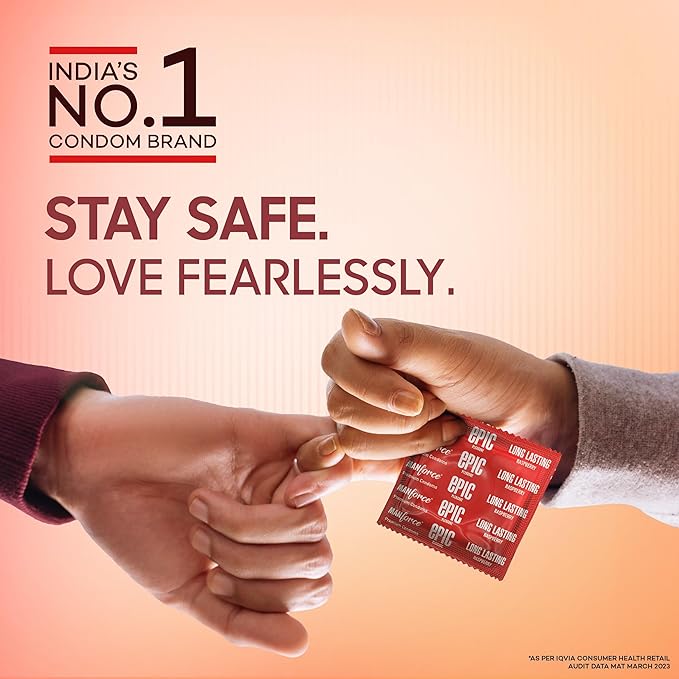 Manforce Epic Pleasure| Ultra Thin Condom | Long Lasting Pleasure | Raspberry Flavour | 10 Pcs | - Image 5