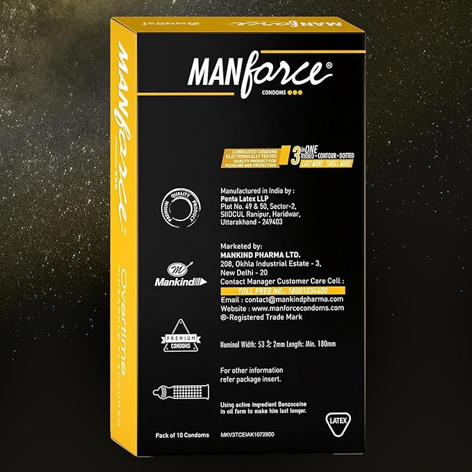 Manforce Overtime - Pack Of 10 Condoms (Pineapple) - Image 2