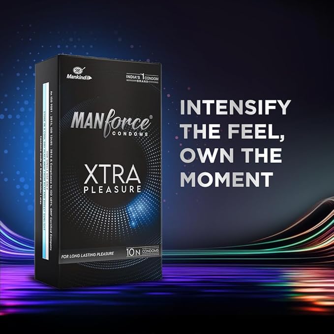 Manforce Xtra Pleasure Xtra Dotted Climax Delay Condoms, Unflavoured, 10 Pcs (Pack Of 8) - Image 4