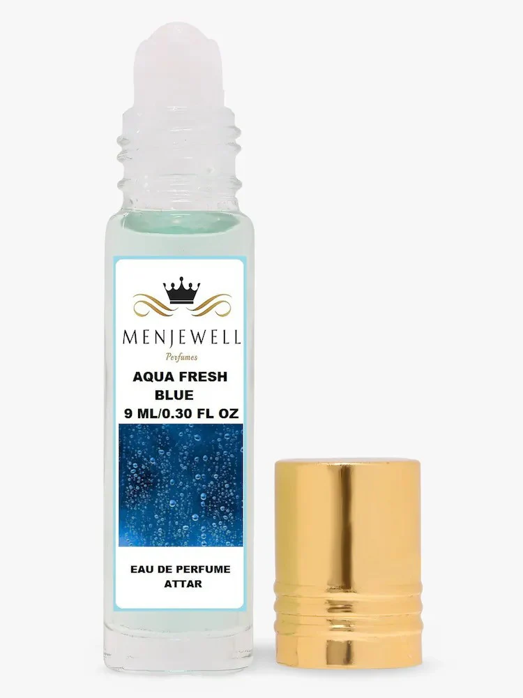 Menjewell Aqua Fresh Blue Eau De Perfume Attar 9ml 0.3 Fl.oz. For Men & Women | Alcohol Free | Long Lasting - Image 2