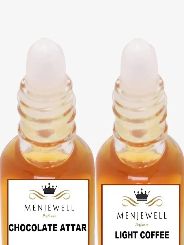 Menjewell Chocolate + Light Coffee Attar Perfume 5ml 0.17 Fl.oz. Each Pack Of 2 Unisex Fragrance | Long Lasting | Luxury Fragrance - Image 3