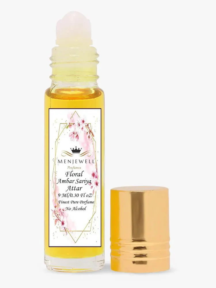 Menjewell Floral Amber Sariya Attar Perfume 9ml 0.3 Fl.oz. Alcohol Free | Finest Pure Perfume | Unisex Fragrance - Image 2