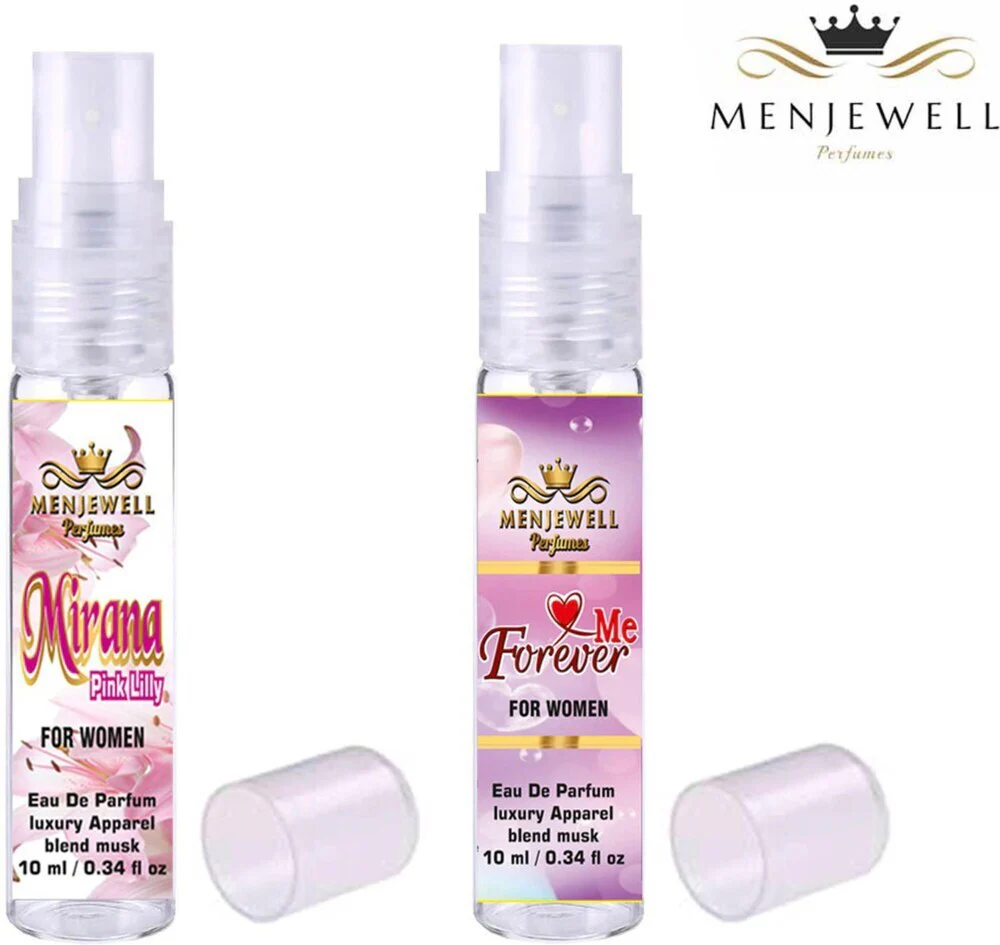 Menjewell Love Me Forever Floral + Mirana Pink Lily Eau De Parfum 10ml 0.3 Fl.oz. Each Pack Of 2 | Women Fragrance | Pocket Perfume Combo - Image 2