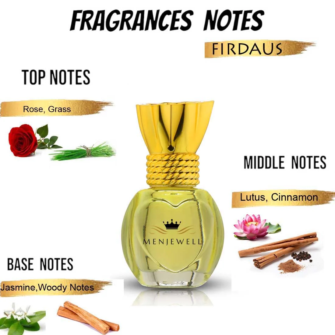 Menjewell Luxury Firdaus Attar Roll-On Perfume 8ml 0.27 Fl.oz. Unisex Luxury Fragrance | Long Lasting - Image 4