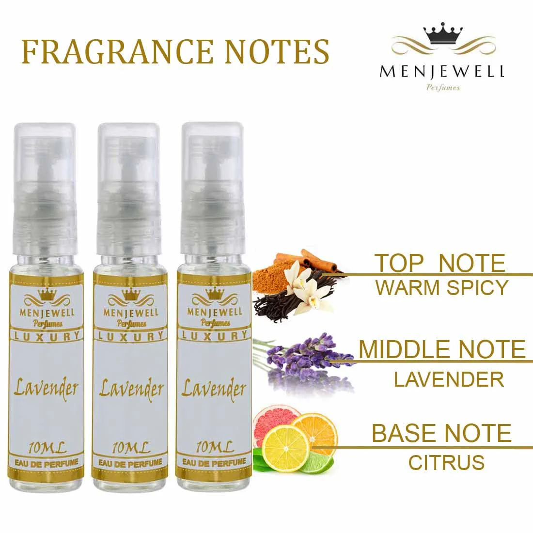 Menjewell Luxury Lavender Eau De Parfum 3x 0.3 Fl.oz. Perfume Gift Set For Her | Alcohol Free - Image 3