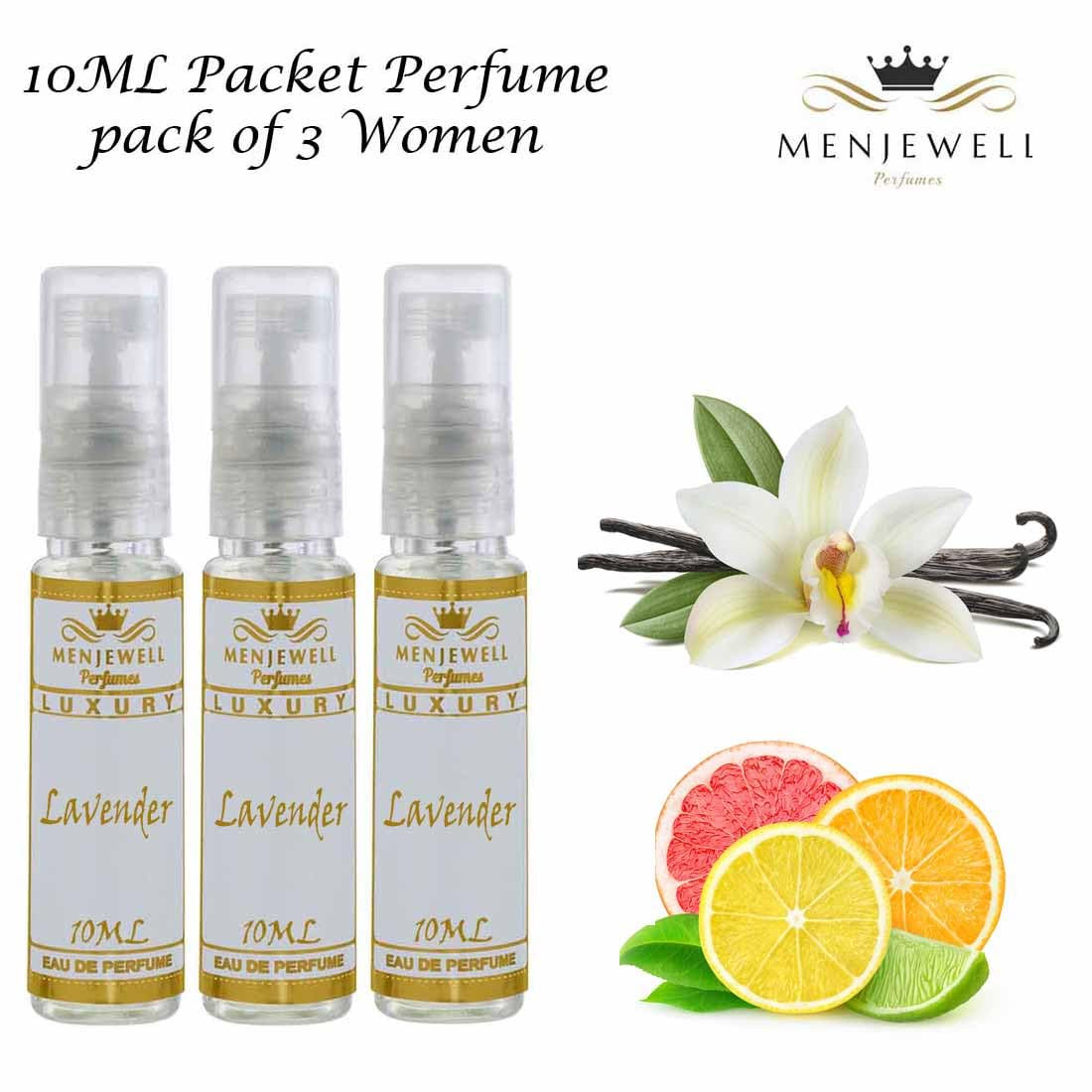 Menjewell Luxury Lavender Eau De Parfum 3x 0.3 Fl.oz. Perfume Gift Set For Her | Alcohol Free - Image 4