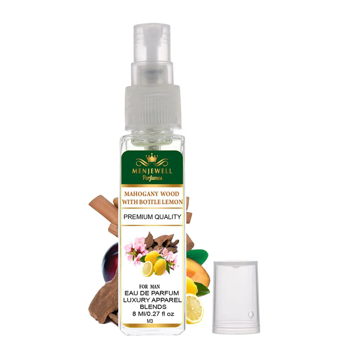 Menjewell Mahogany Wood With Bottle Lemon Eau De Parfum 0.27 Fl.oz. Each Pack Of 2 | Luxury Apparel Blends | Men Fragrance - Image 4