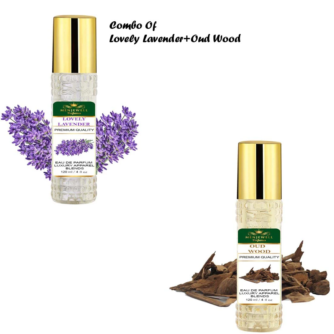 Menjewell Men Oud Wood + Women Lovely Lavender Eau De Parfum 120ml 4.0 Fl.oz. Each Pack Of 2 | Long Lasting | Unisex Fragrance - Image 2