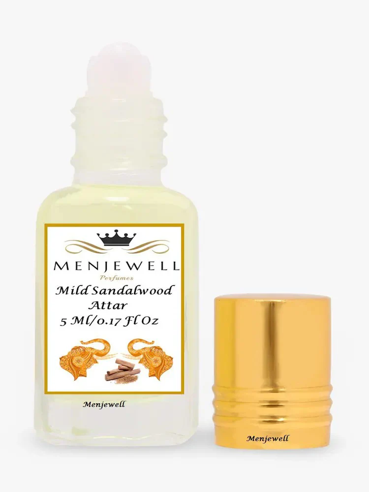 Menjewell Mild Sandalwood Attar Perfume 5ml 0.17 Fl.oz. Unisex Fragrance Alcohol Free | Long Lasting - Image 2