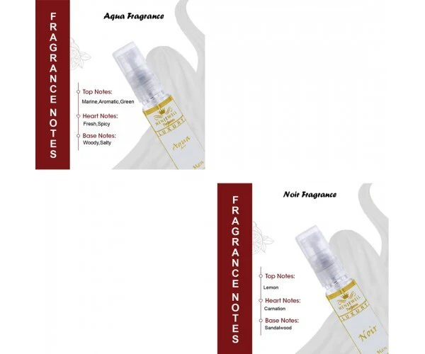 Menjewell Noir + Aqua Perfume Gift Set For Men 10ml 0.3 Fl.oz. Each Pack Of 2 | Pocket Perfume Gift Set For Husband | Eau De Parfum - Image 3