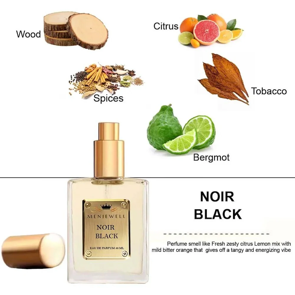 Menjewell Noir Black Eau De Parfum 50ml 1.6 Fl.oz. Perfect Gift For Husband | Long Lasting - Image 2