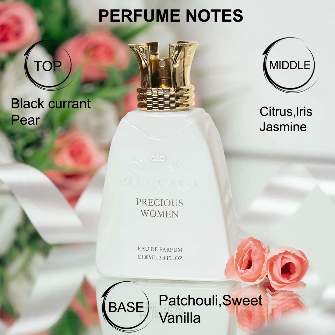 Menjewell Precious Women Eau De Parfum 100ml 3.4 Fl.oz. Women Fragrance | Non-alcoholic - Image 4