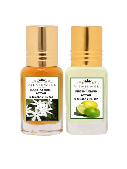 Menjewell Raat Ki Rani + Fresh Lemon Attar Perfume 2x 0.17 Fl.oz. Pack Of 2 | Unisex Fragrance | Long Lasting - Image 2