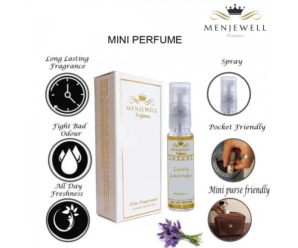 Menjewell Rose Blush + Lovely Lavender Perfume Gift Set For Women 10ml 0.3 Fl.oz. Each Pack Of 2 | Pocket Perfume Gift Set For Wife | Eau De Parfum - Image 6
