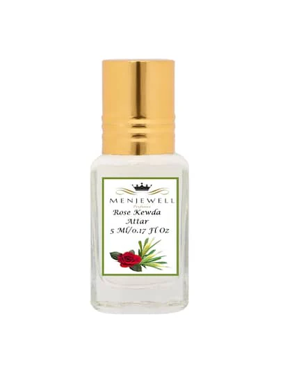 Menjewell Rose Kewda Attar Perfume 5ml 0.17 Fl.oz. Unisex Fragrance | Long Lasting | Alcohol Free - Image 4