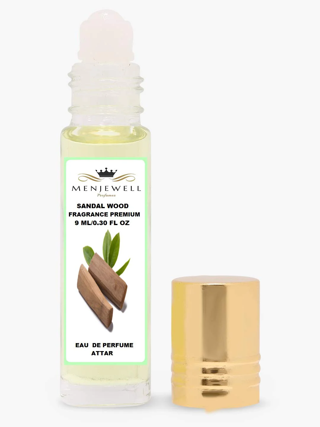 Menjewell Sandal Wood Eau De Perfume Attar 9ml 0.3 Fl.oz. Unisex Fragrance | Long Lasting | Alcohol Free - Image 2