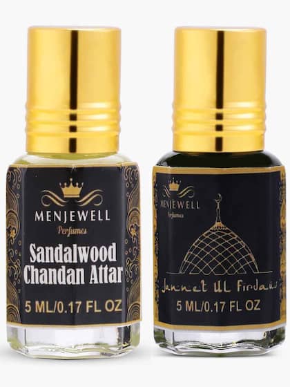 Menjewell Sandalwood Chandan & Jannat-Ul-Firdaus Attar Perfume 5ml 0.17 Fl.oz. Each Pack Of 2 Long Lasting | Alcohol Free | Unisex Fragrance - Image 2