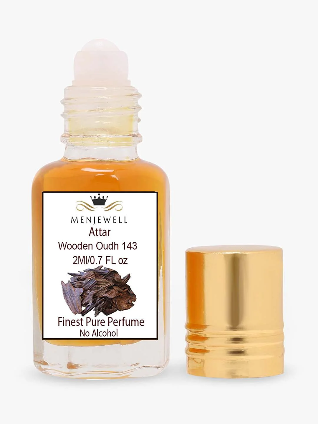 Menjewell Wooden Oudh 143 Attar Perfume 2ml 0.06 Fl.oz. Unisex Fragrance | Long Lasting | No Alcohol - Image 2