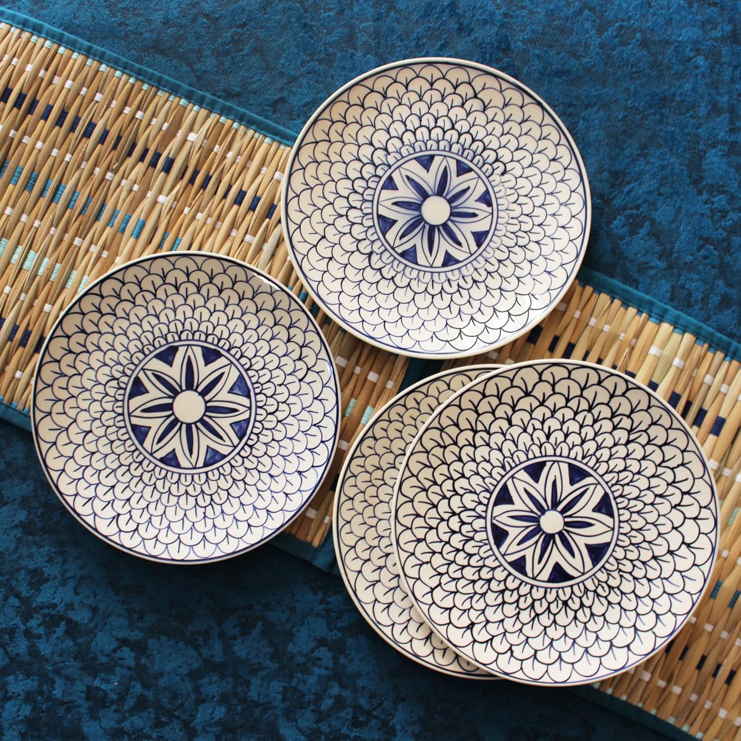 Mermaid Tales Ceramic Dinner Plates Set Of 2 - 10 Inches, 2 Pieces | Hand Painted Full Ceramic Plates For Dinner - Microwave Safe & Dishwasher Safe - Image 4