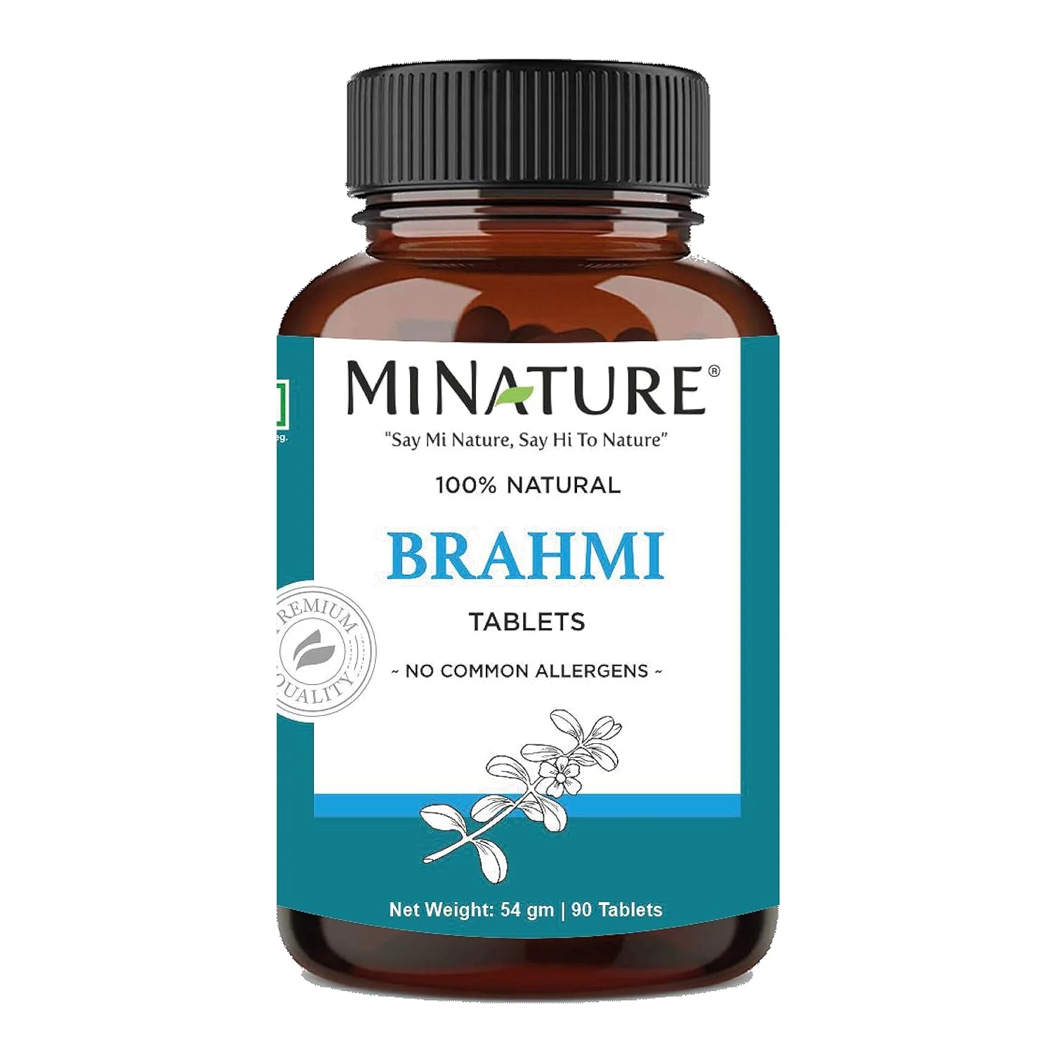 Mi Nature Brahmi Tablets Herbal Bacopa Monnieri, 100% Pure & Natural 500mg, 45 Day Supply | 90 Tablets 150gm 0.3lbs - Image 2