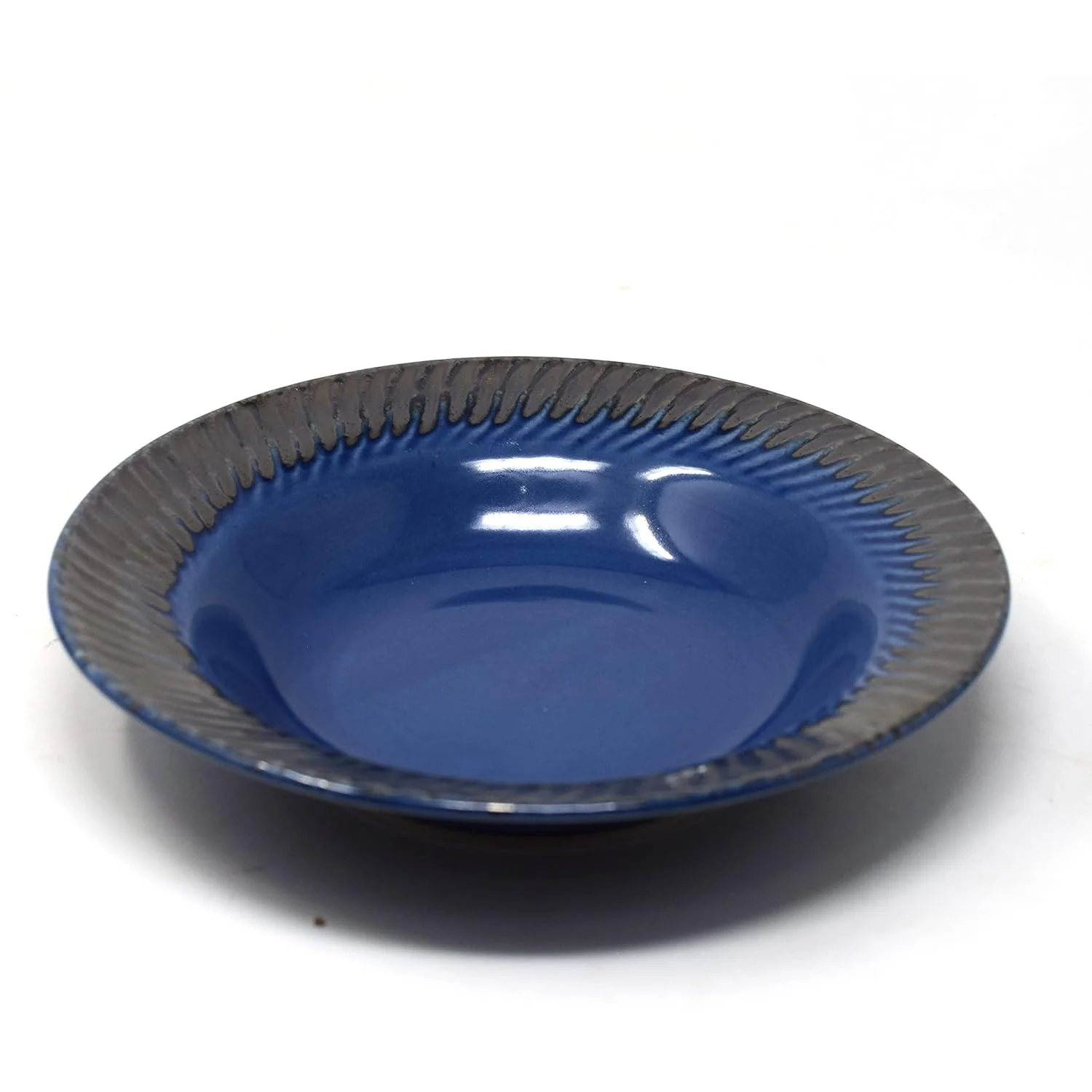 Midnight Blue Ceramic Pasta Plates - 2 Pieces | Handcrafted Multi Purpose Ceramic Deep Plates, Snack Plates, Starter Plates - 7 Inch, Microwave Safe & Dishwasher Safe - Image 3