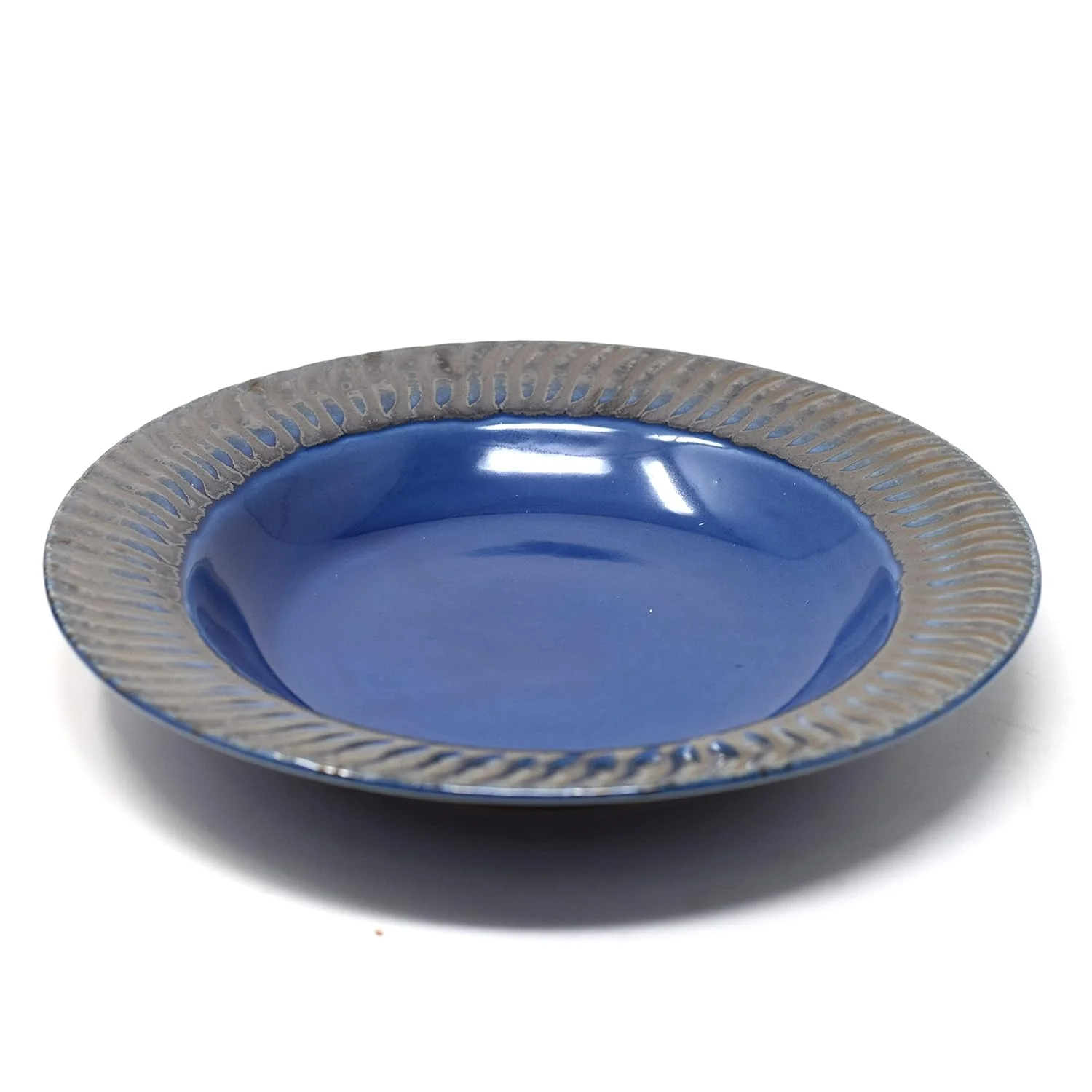Midnight Blue Ceramic Pasta Plates - 2 Pieces | Handcrafted Multi Purpose Ceramic Deep Plates, Snack Plates, Starter Plates - 9.5 Inch, Microwave Safe & Dishwasher Safe - Image 3
