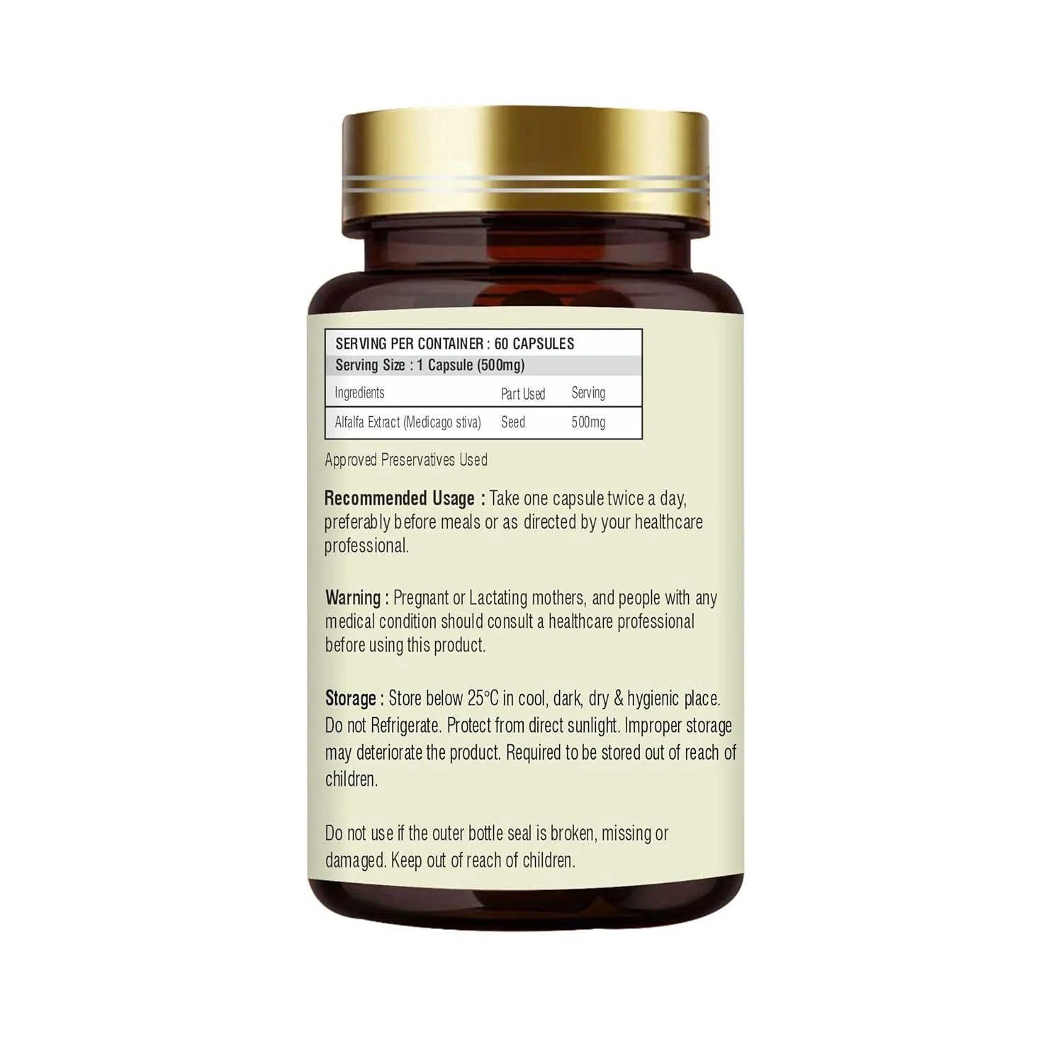 Mokshveda Alfalfa Capsule May Used For Bone & Joint Support Pain Relief, Immunity & Blood Purification | 60 Capsules, 100gm 0.2lbs - Image 2
