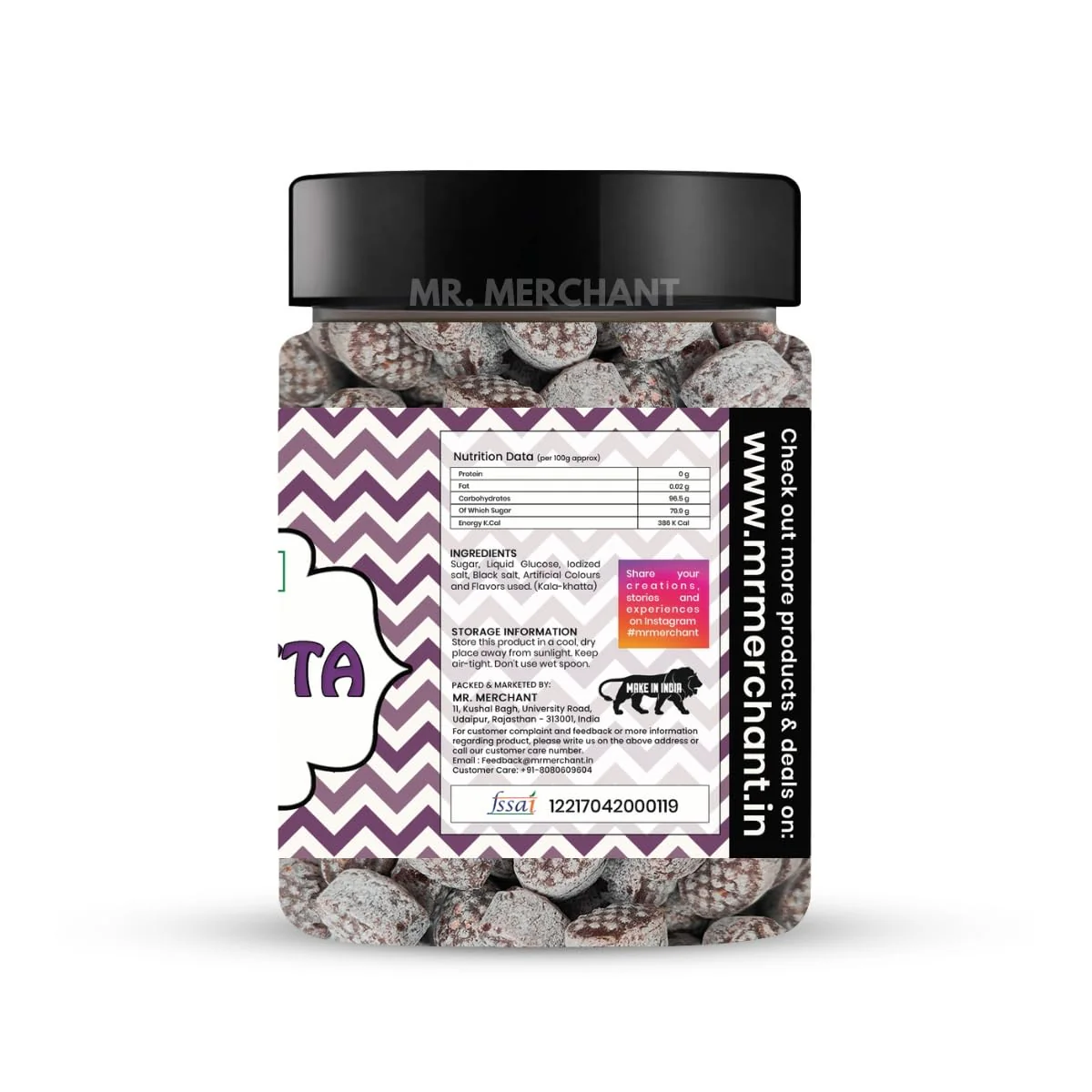 Mr. Merchant Kala-Khatta Candy 300gm, | Jar Pack - Image 2