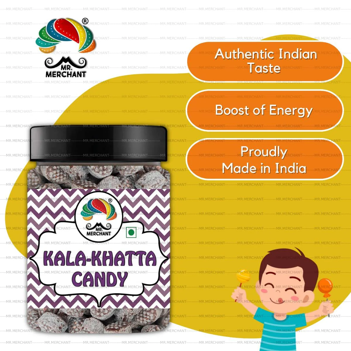 Mr. Merchant Kala-Khatta Candy 300gm, | Jar Pack - Image 3