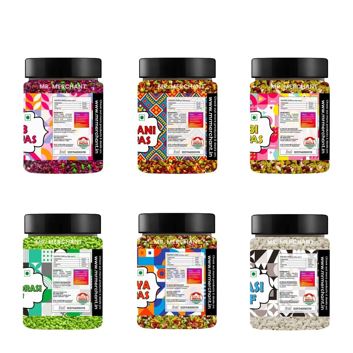 Mr. Merchant Mukhwas Combo Pack (800gm,) 150gm* 4 + 100gm + 100gm (Pack Of 6) - Image 2