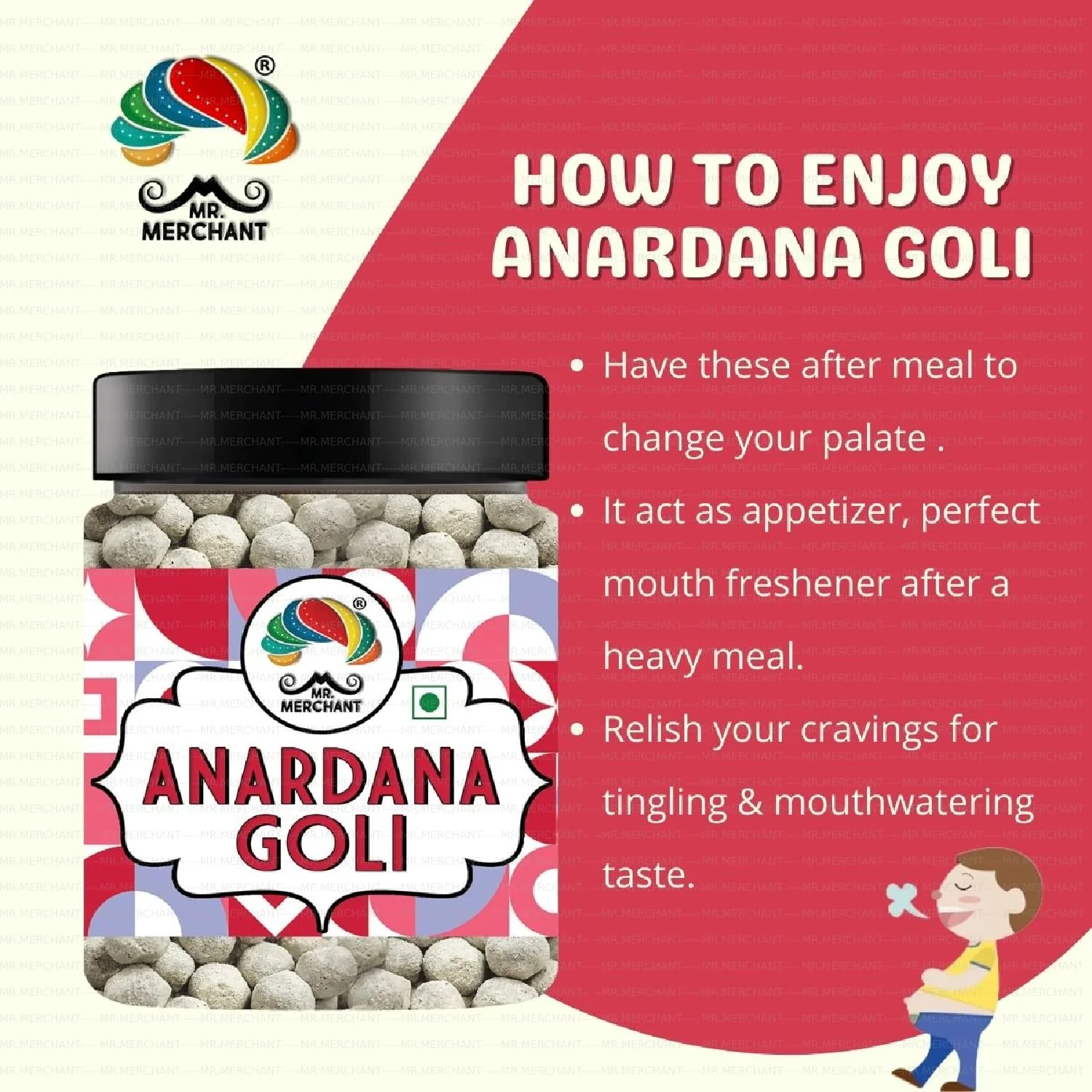Mr. Merchant Pachak Anardana Goli Churan Mouth Freshener 300gm, | Jar Pack - Image 3