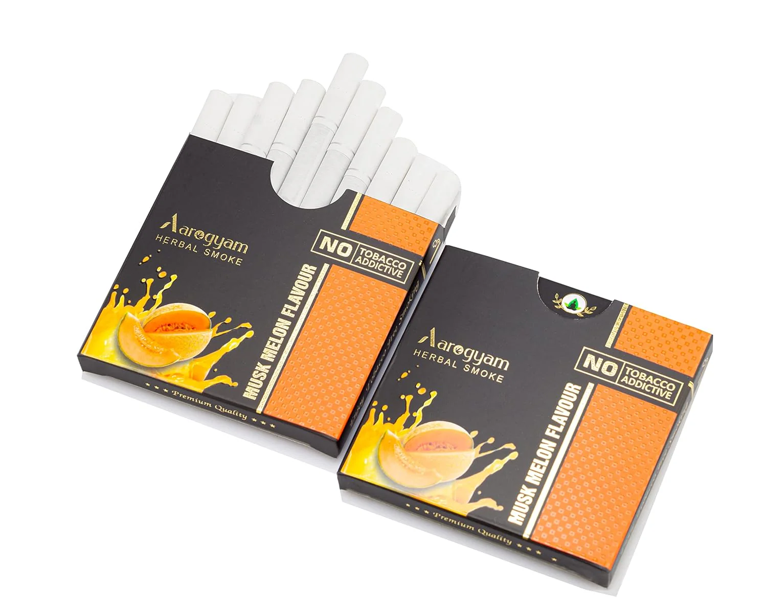 Muskmelon Flavour Cigarette For Relieve Stress & Mood Enhance - 10 Sticks In Each Packet | No Bad Smell, Non Addictive, No Harmful - Tobacco & Nicotine Free - Image 3