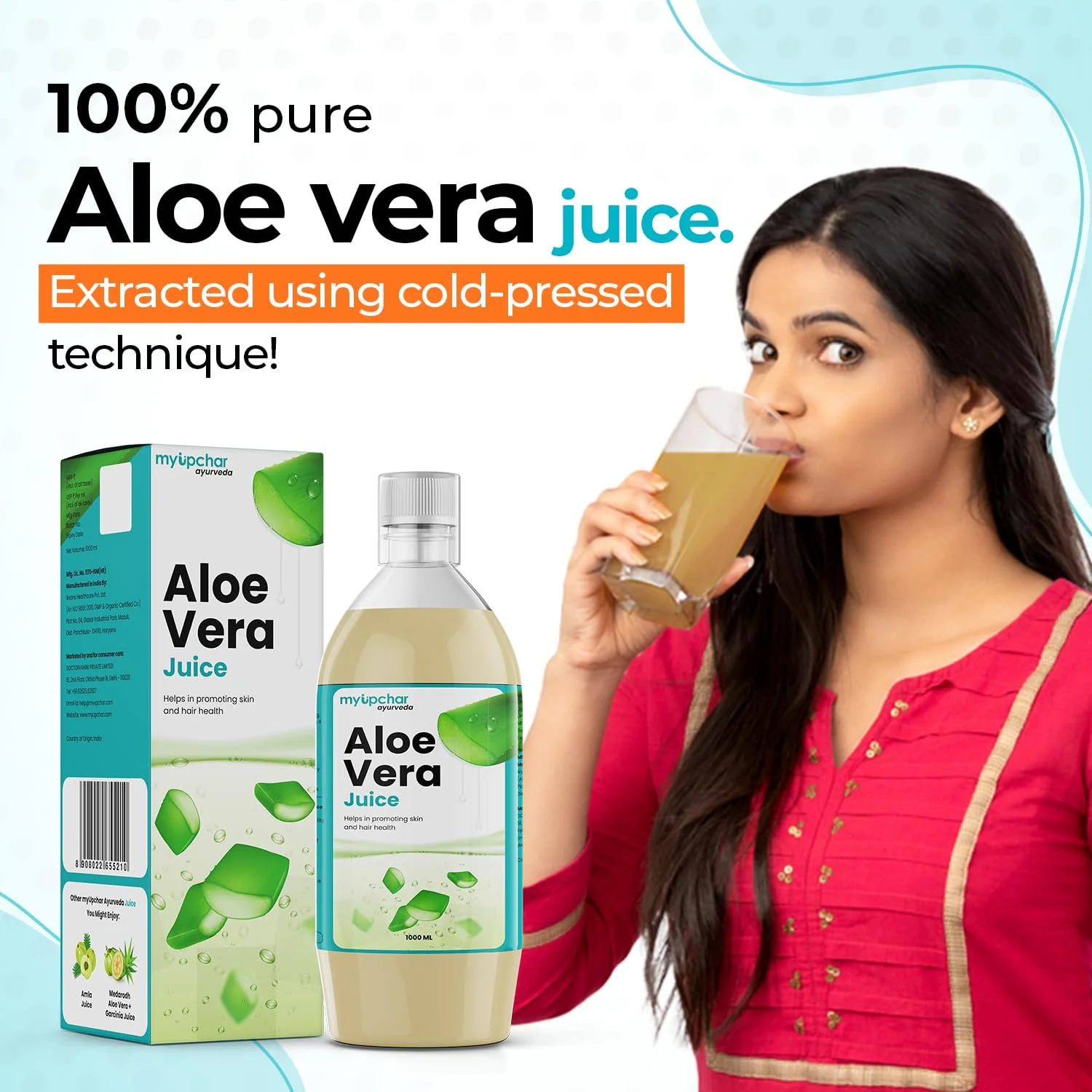 Myupchar Ayurveda Aloe Vera Juice Boosts Immune System, Helps With Constipation Relief & Weight Management | 1 Litre 2.2lbs - Image 2